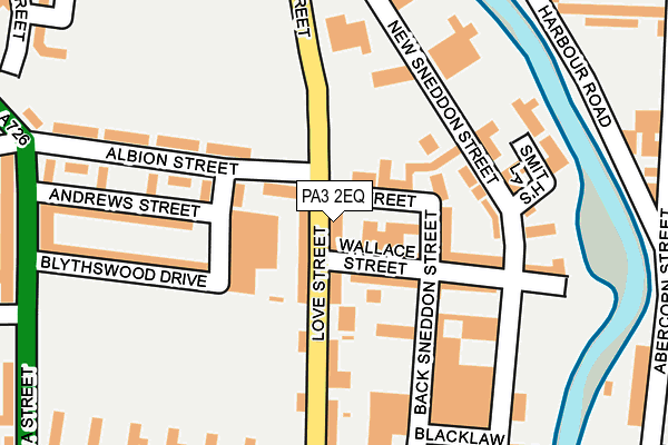 PA3 2EQ map - OS OpenMap – Local (Ordnance Survey)
