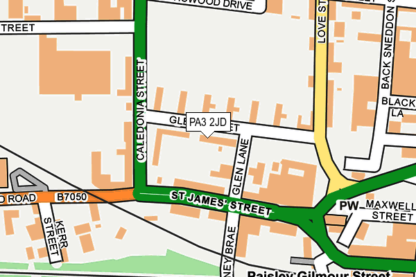 PA3 2JD map - OS OpenMap – Local (Ordnance Survey)