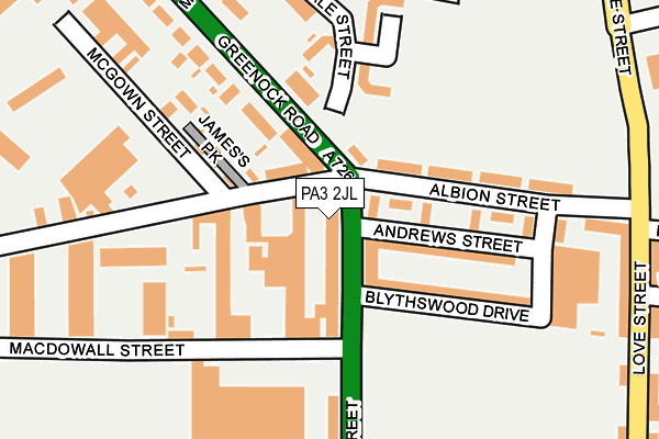 PA3 2JL map - OS OpenMap – Local (Ordnance Survey)