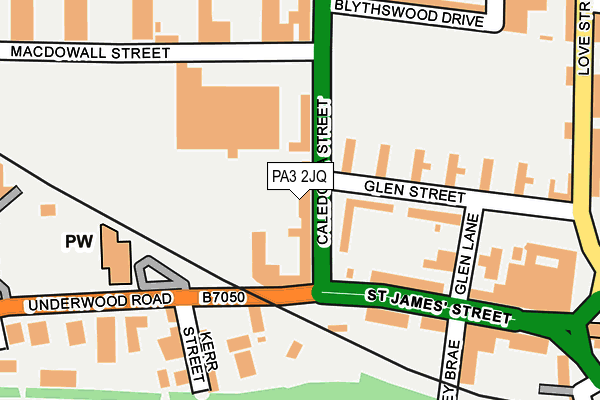PA3 2JQ map - OS OpenMap – Local (Ordnance Survey)