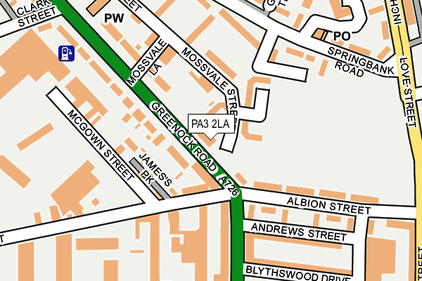 PA3 2LA map - OS OpenMap – Local (Ordnance Survey)