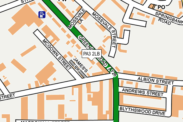 PA3 2LB map - OS OpenMap – Local (Ordnance Survey)