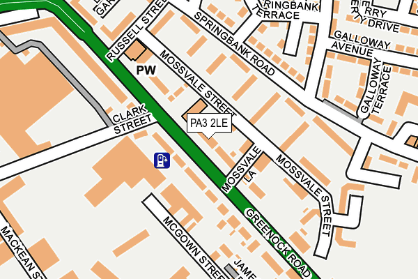 PA3 2LE map - OS OpenMap – Local (Ordnance Survey)