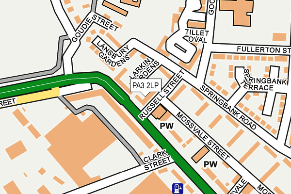 PA3 2LP map - OS OpenMap – Local (Ordnance Survey)