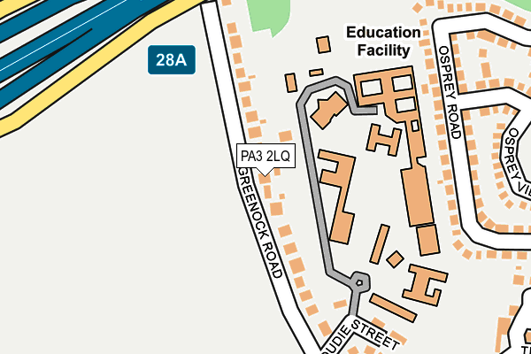 PA3 2LQ map - OS OpenMap – Local (Ordnance Survey)