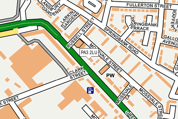 PA3 2LU map - OS OpenMap – Local (Ordnance Survey)