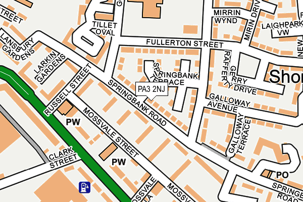 PA3 2NJ map - OS OpenMap – Local (Ordnance Survey)