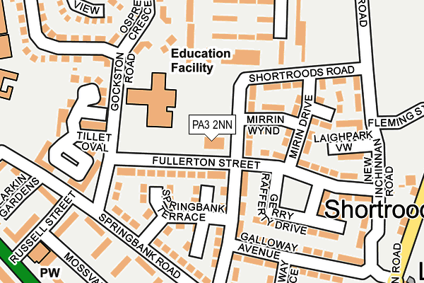 PA3 2NN map - OS OpenMap – Local (Ordnance Survey)