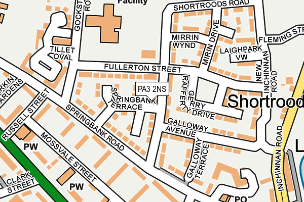 PA3 2NS map - OS OpenMap – Local (Ordnance Survey)