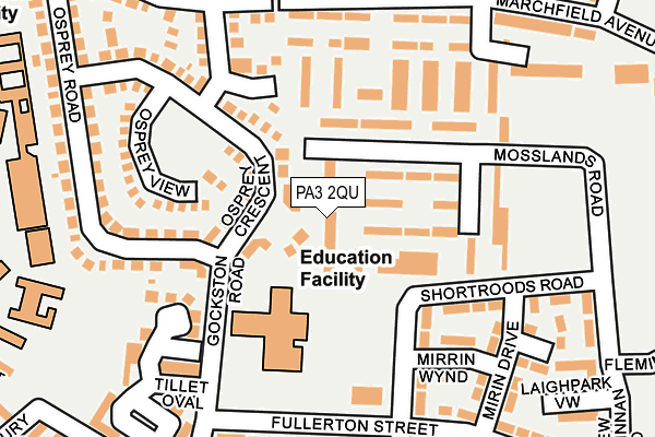 PA3 2QU map - OS OpenMap – Local (Ordnance Survey)