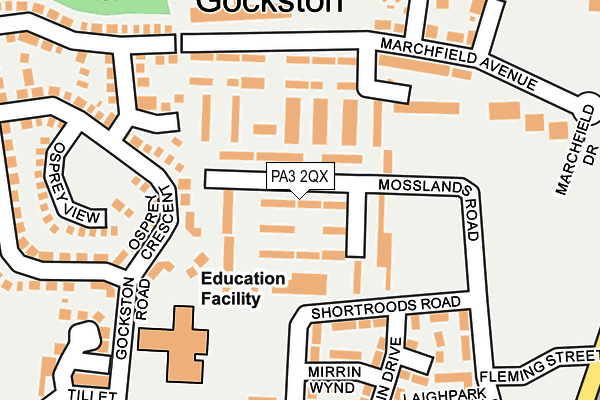 PA3 2QX map - OS OpenMap – Local (Ordnance Survey)