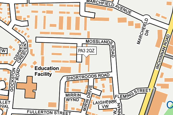 PA3 2QZ map - OS OpenMap – Local (Ordnance Survey)