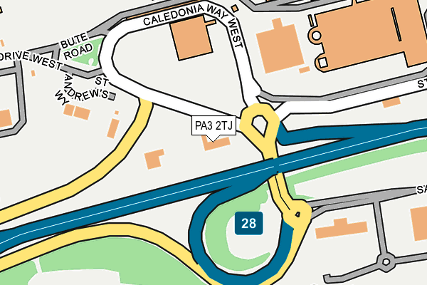 PA3 2TJ map - OS OpenMap – Local (Ordnance Survey)