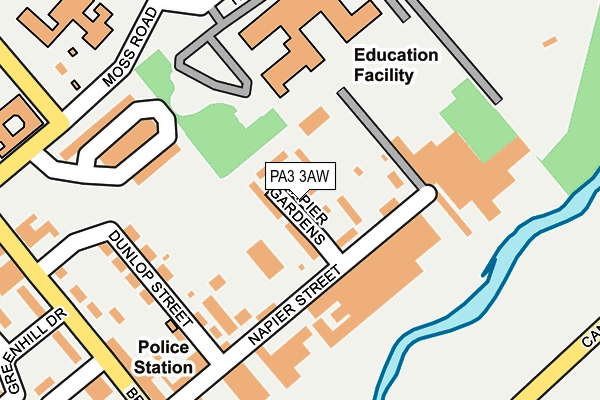 PA3 3AW map - OS OpenMap – Local (Ordnance Survey)