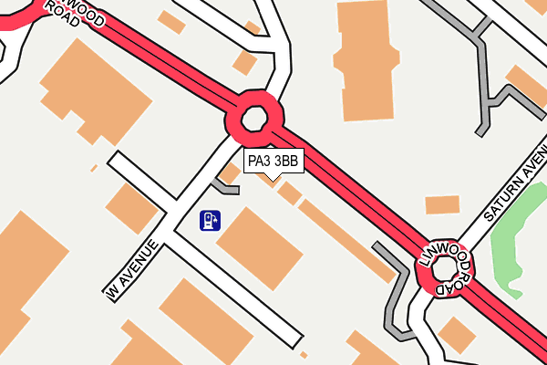 PA3 3BB map - OS OpenMap – Local (Ordnance Survey)