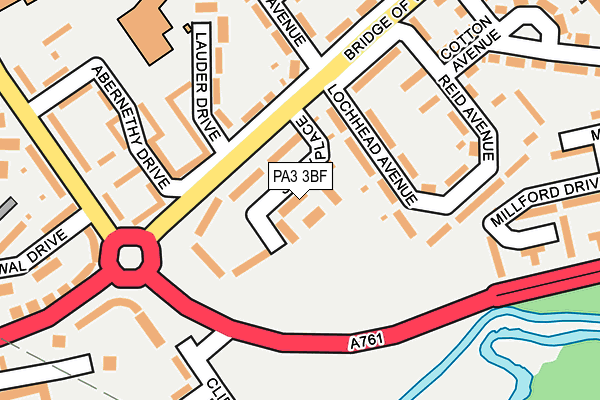PA3 3BF map - OS OpenMap – Local (Ordnance Survey)