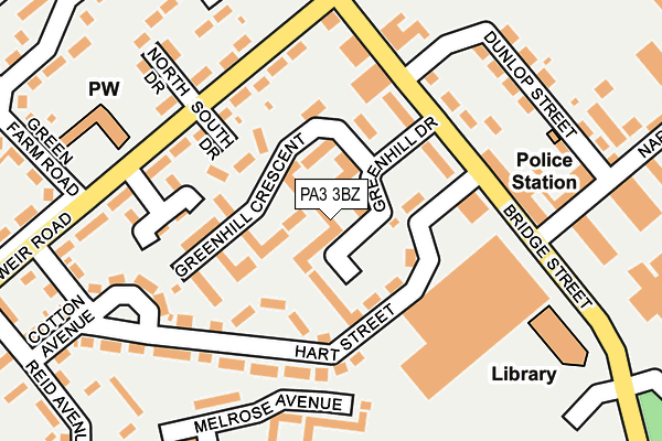 PA3 3BZ map - OS OpenMap – Local (Ordnance Survey)