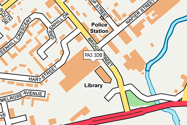 PA3 3DB map - OS OpenMap – Local (Ordnance Survey)