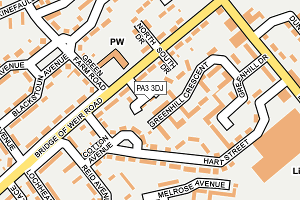 PA3 3DJ map - OS OpenMap – Local (Ordnance Survey)