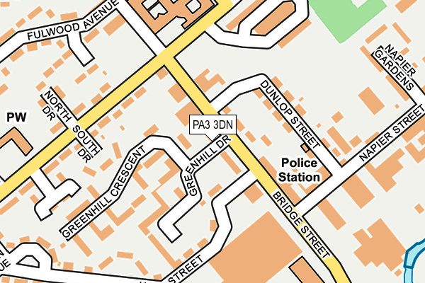 PA3 3DN map - OS OpenMap – Local (Ordnance Survey)