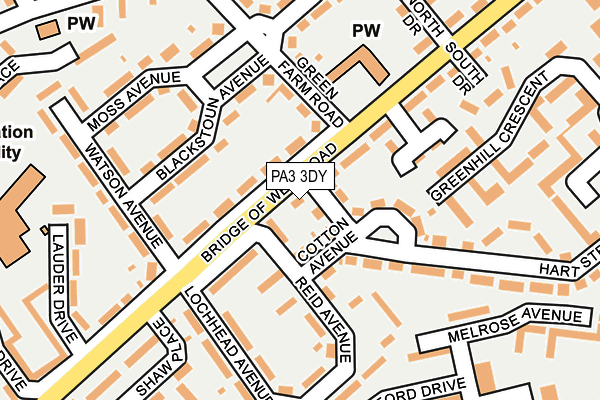 PA3 3DY map - OS OpenMap – Local (Ordnance Survey)