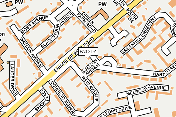 PA3 3DZ map - OS OpenMap – Local (Ordnance Survey)