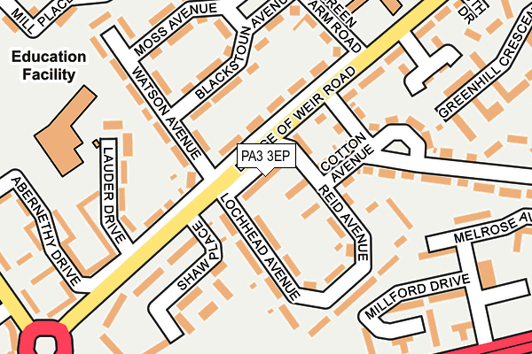 PA3 3EP map - OS OpenMap – Local (Ordnance Survey)