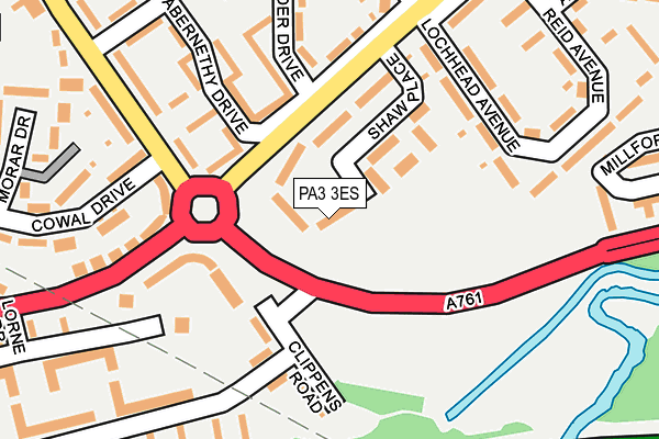 PA3 3ES map - OS OpenMap – Local (Ordnance Survey)