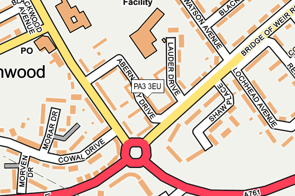 PA3 3EU map - OS OpenMap – Local (Ordnance Survey)