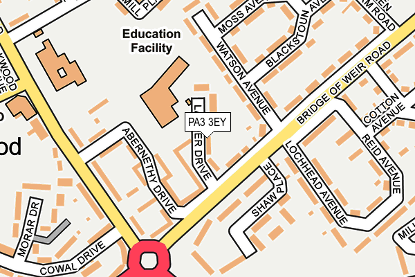 PA3 3EY map - OS OpenMap – Local (Ordnance Survey)