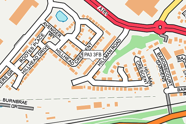 PA3 3FB map - OS OpenMap – Local (Ordnance Survey)