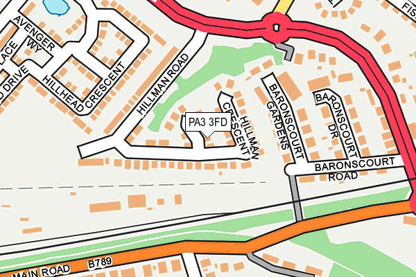 PA3 3FD map - OS OpenMap – Local (Ordnance Survey)