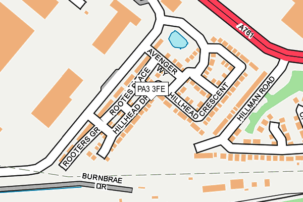 PA3 3FE map - OS OpenMap – Local (Ordnance Survey)