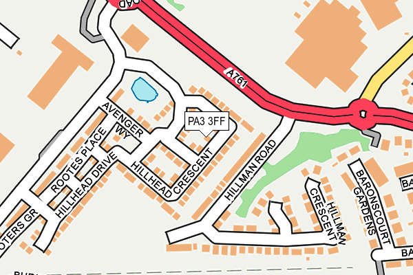 PA3 3FF map - OS OpenMap – Local (Ordnance Survey)