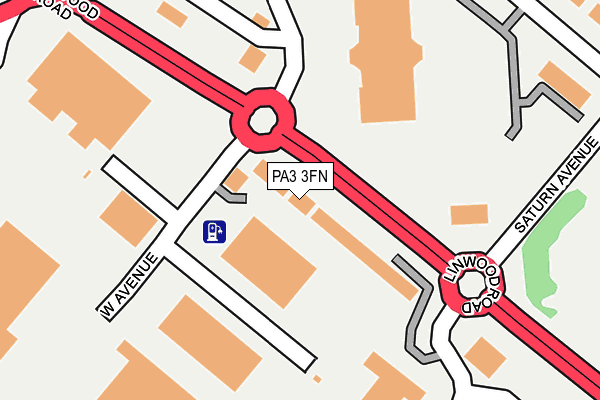 PA3 3FN map - OS OpenMap – Local (Ordnance Survey)