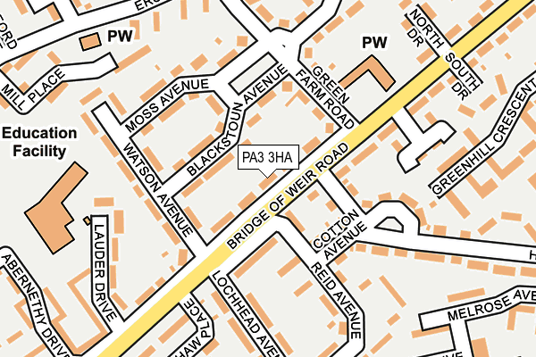 PA3 3HA map - OS OpenMap – Local (Ordnance Survey)
