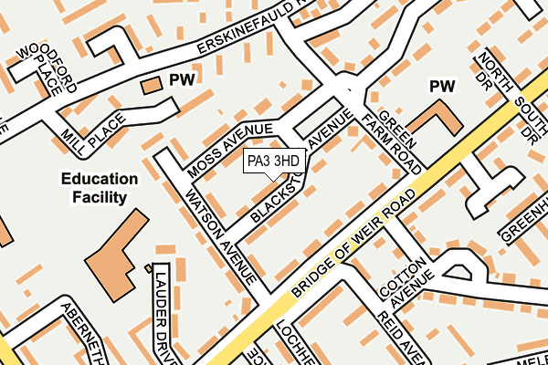 PA3 3HD map - OS OpenMap – Local (Ordnance Survey)