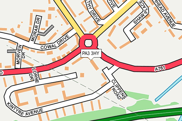 PA3 3HY map - OS OpenMap – Local (Ordnance Survey)