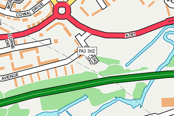 PA3 3HZ map - OS OpenMap – Local (Ordnance Survey)