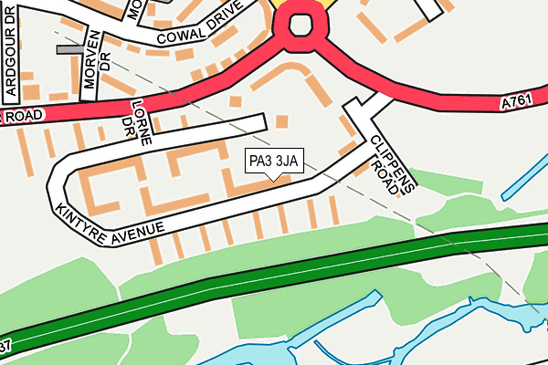 PA3 3JA map - OS OpenMap – Local (Ordnance Survey)