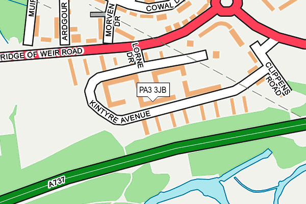 PA3 3JB map - OS OpenMap – Local (Ordnance Survey)