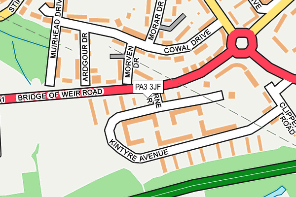 PA3 3JF map - OS OpenMap – Local (Ordnance Survey)