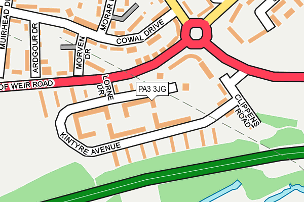 PA3 3JG map - OS OpenMap – Local (Ordnance Survey)