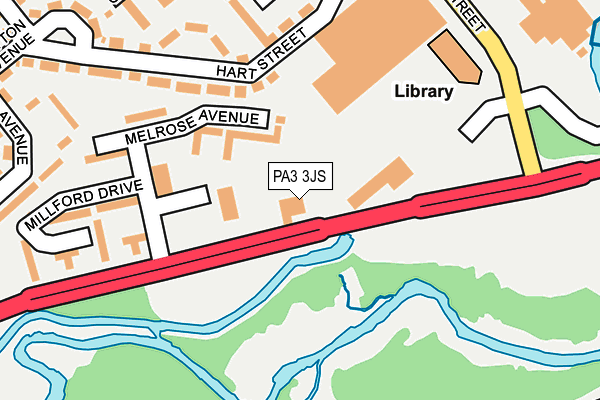 PA3 3JS map - OS OpenMap – Local (Ordnance Survey)