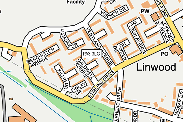 PA3 3LG map - OS OpenMap – Local (Ordnance Survey)