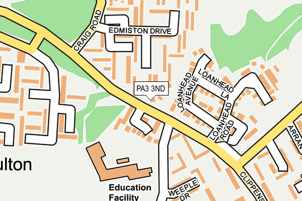 PA3 3ND map - OS OpenMap – Local (Ordnance Survey)