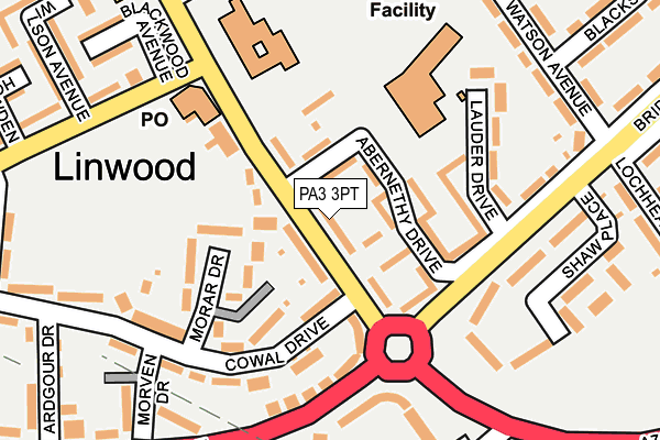 PA3 3PT map - OS OpenMap – Local (Ordnance Survey)