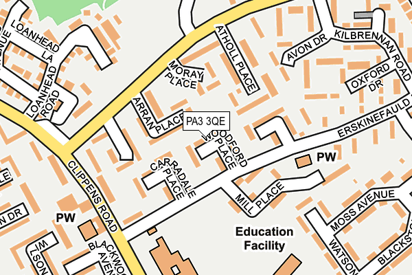 PA3 3QE map - OS OpenMap – Local (Ordnance Survey)