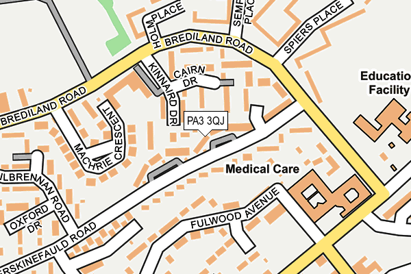 PA3 3QJ map - OS OpenMap – Local (Ordnance Survey)