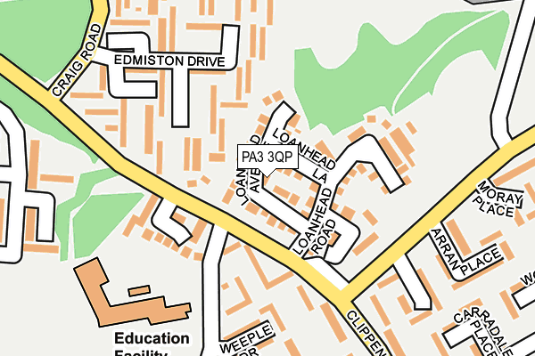 PA3 3QP map - OS OpenMap – Local (Ordnance Survey)